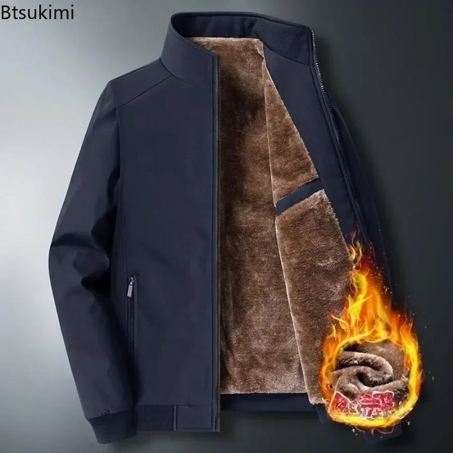 2025 Autumn Winter Fleece Thick Jacket Men Warm Windbreaker Fur Collar Coat Jacket Male Fashion Winter Lamb Wool Parka 8XL 251103