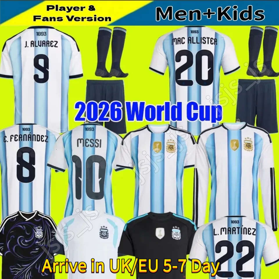 2026 World Cup Special Edition Argentinas jersey Long sleeves kit soccer Jerseys GARNACHO DE PAUL Football Shirts Men DI Maria Kids Goalkeeper training sets