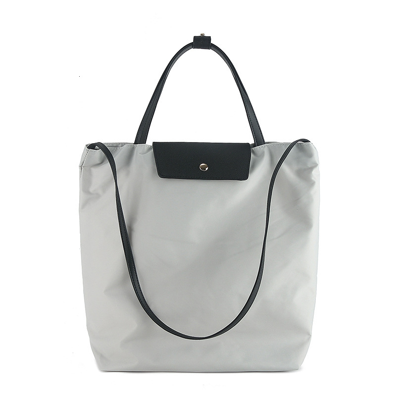 Early Spring 2025 New Nylon Collar Leather Tote Carrying Shoulder Bag Casual Large Capacity