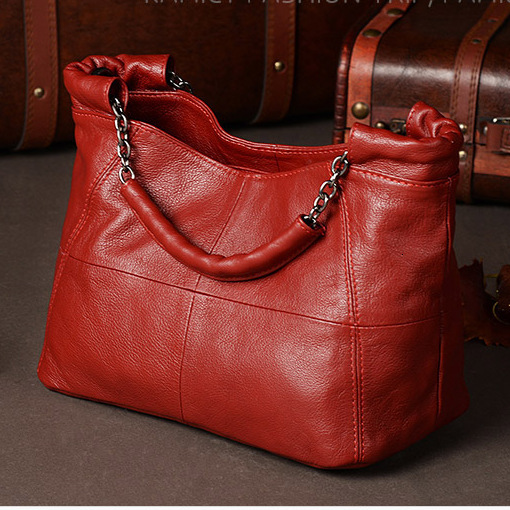 And 2023 New Handheld True Leather Top Layer Cowhide Women's Chain Bag