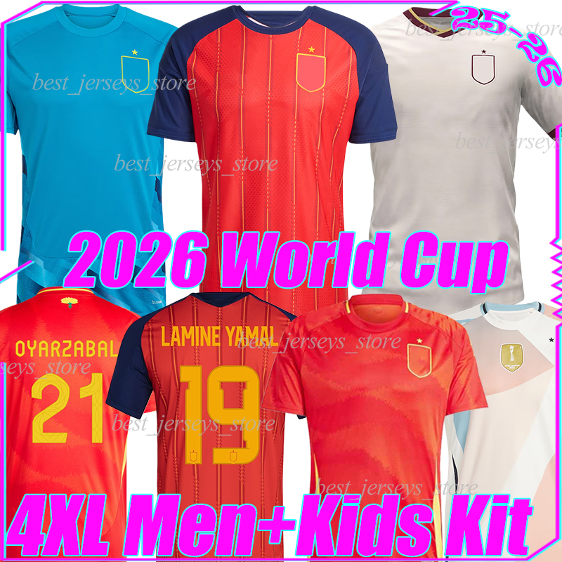 4XL Spain 2026 World Cup espana Soccer Jerseys LAMINE YAMAL MERINO OYARZABAL PEDRI YEREMY ZUBIMENDI ALEX.B CUCURELLA national team football shirt men kids Kits sets