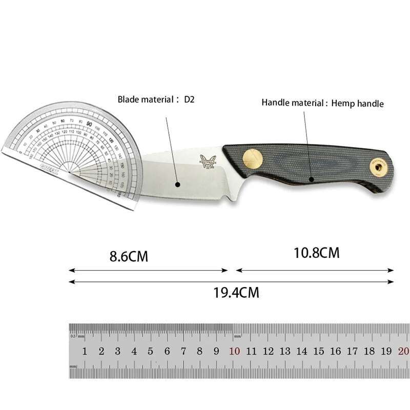 Straight BM 203Bt D2 Blade En Handle Multi-Fuctional Drop Point Convenient S Knife Slim Cutting Kitchen Hand Tool