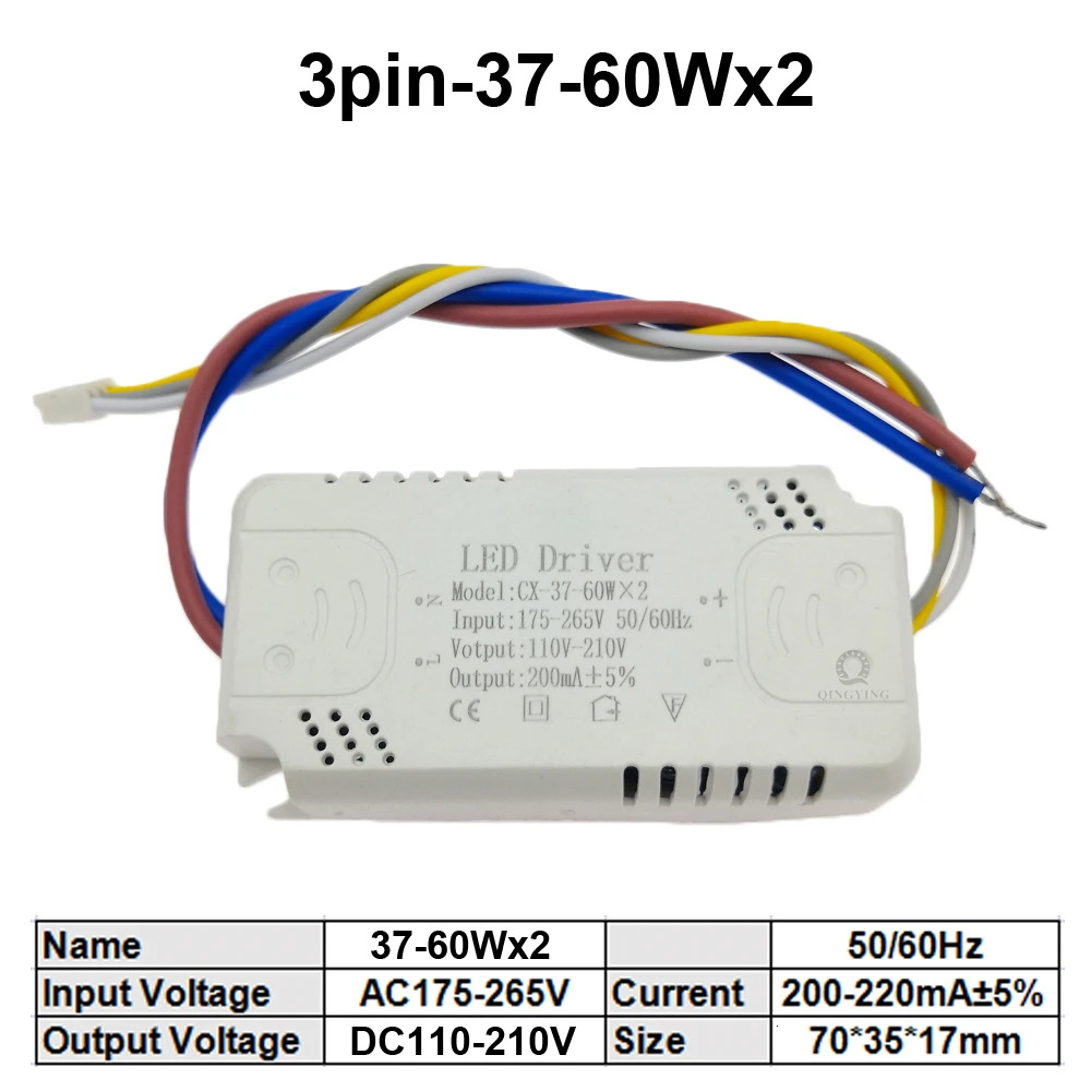 8W-160W LED Driver 3 color Adapter For LED Lighting AC220V Non-Isolating Transformer For Ceiling Light Chandelier Replacement