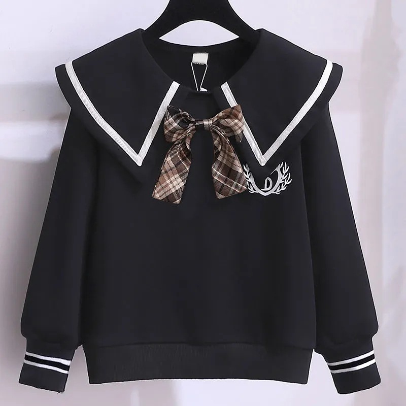 Ddmyshoesvip Girls Hoodie Spring And Autumn New Style Children S Western Style Thin Style Doll Collar Medium Size Children S Baby Girl Autumn Casual T