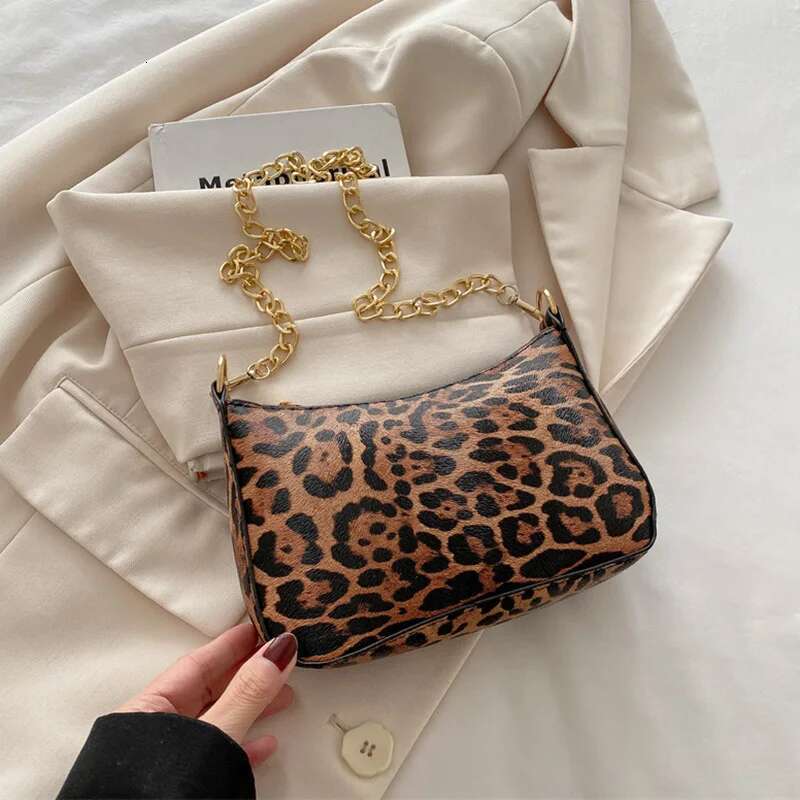 Shoulder Leopard Pattern Women, Fashion Chain Strap Crossbody Bags Designer Casual Ladies Handbags For Commuting Women,