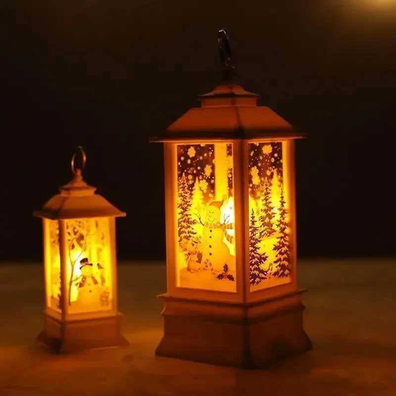 LED Night Lights Vintage Portable Oil Lamp Battery Powered Home Hanging Lanterns Child New Year Gift Christmas Party Decoration W251107