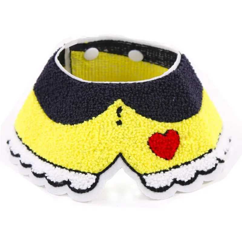 Pet Saliva towel cute flower bow puppy collar bib beautiful curved design puppy scarf adjustable puppy pet accessories M250407