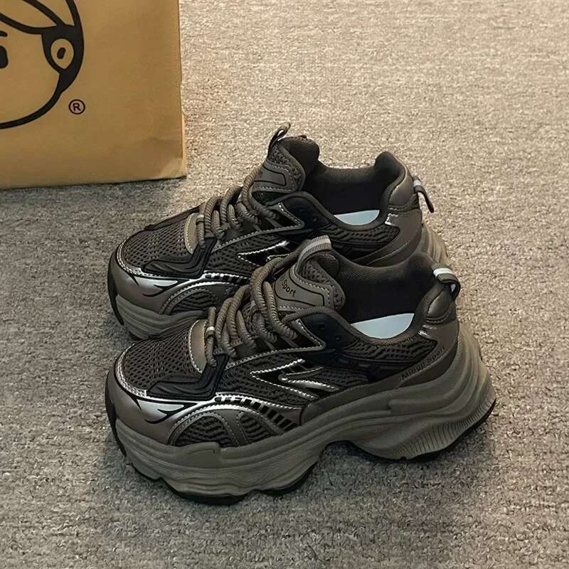 Women Platform Sneakers 2025 Autumn New Fashion Casual Lace Up Sports Woman Non Slip Walking Ladies Vulcanize Shoes