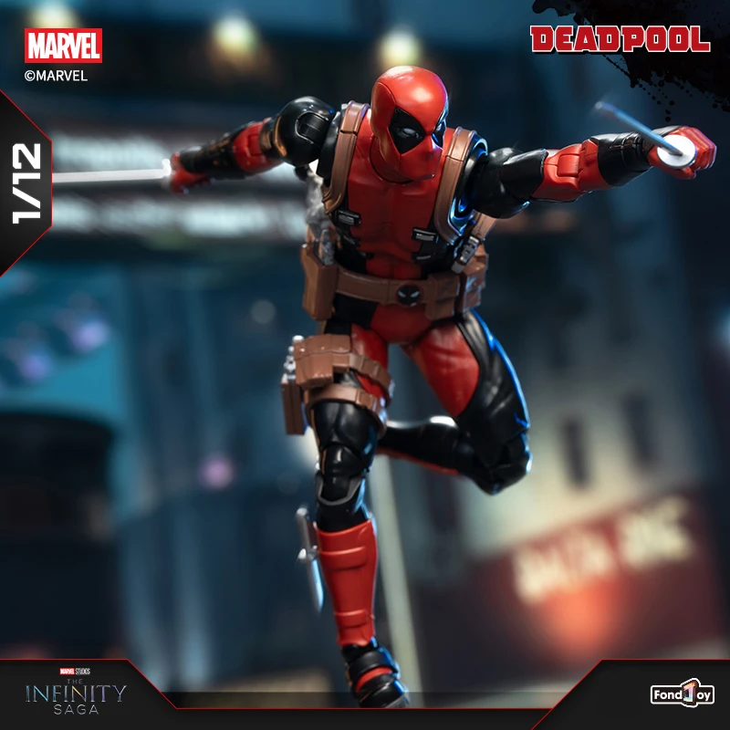 Fondjoy Marvel Deadpool 1/12 Assembled Action Figure - Movie Collectible PVC Model Kit with Weapons, Boys Birthday Gifts Wholesale Bulk Stock