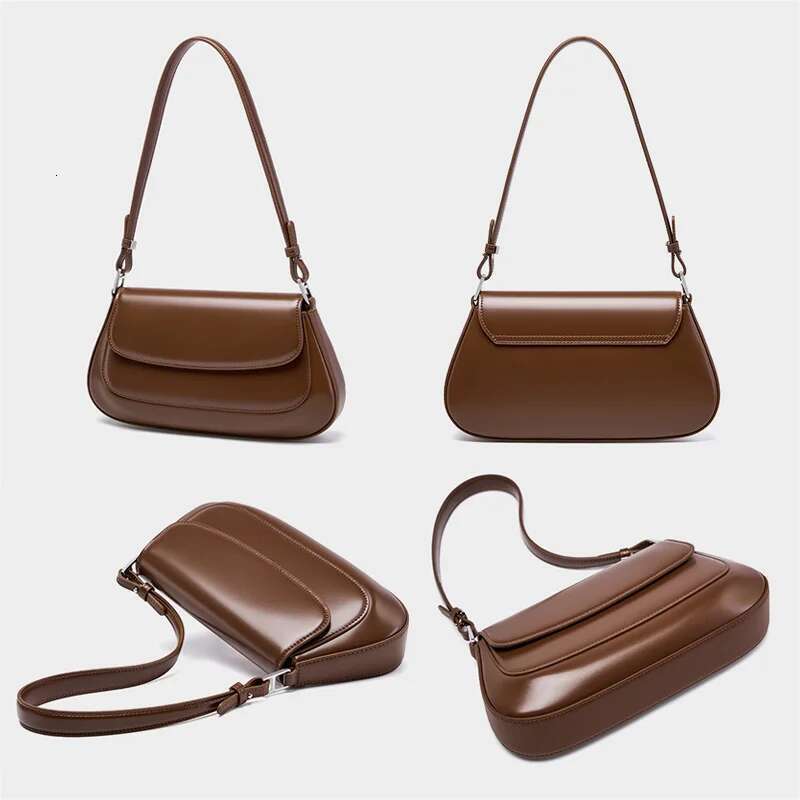Wholesale Women Saddle Lady Split Leather Fashionable Underarm Shoulder Bag Female Crossbody Messenger Armpit Handbag