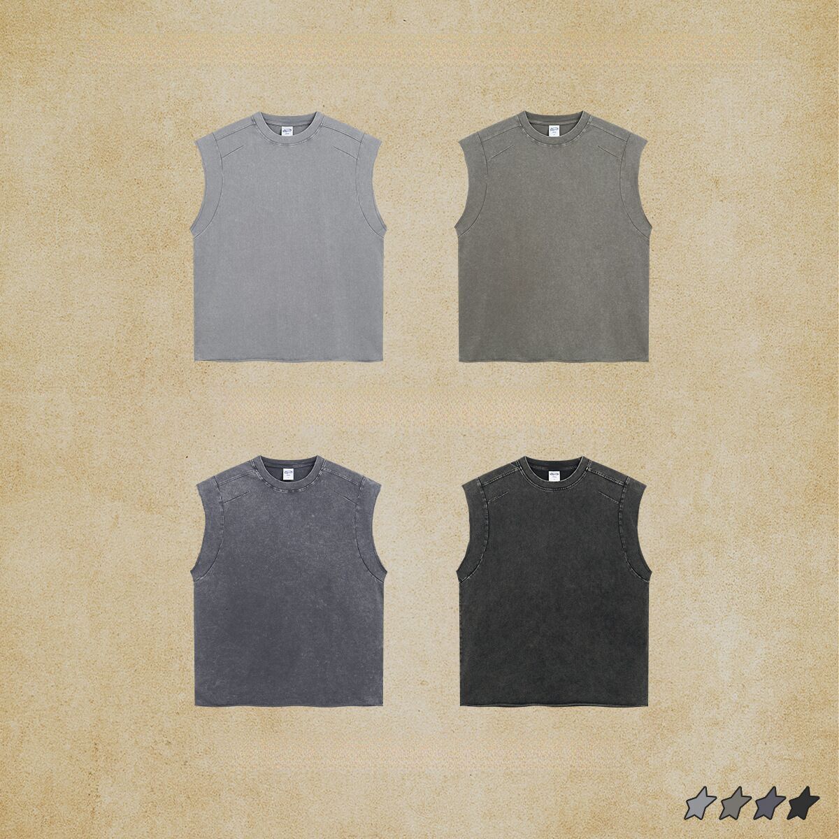 2025 Spring/Summer Street Ins Loose Sports Heavy Industry Splicing Trendy Brand Wax Printing Sleeveless Men's Tank Top