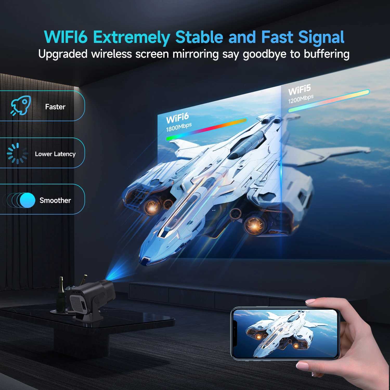 Magcubic HY320 Mini Newly Native 720P Android 11 4K Projector 300ANSI Wifi6 BT5.0 Cinema Outdoor Portable 180 Rotable Projector X250407