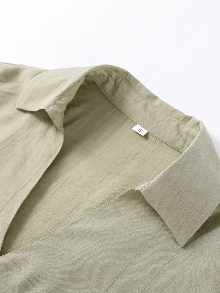 Casual Cotton Linen 2-piece Womens Loose Long Sleeve Shirt Wide Leg Pants Spring/Summer Solid Womens Clothing 250401