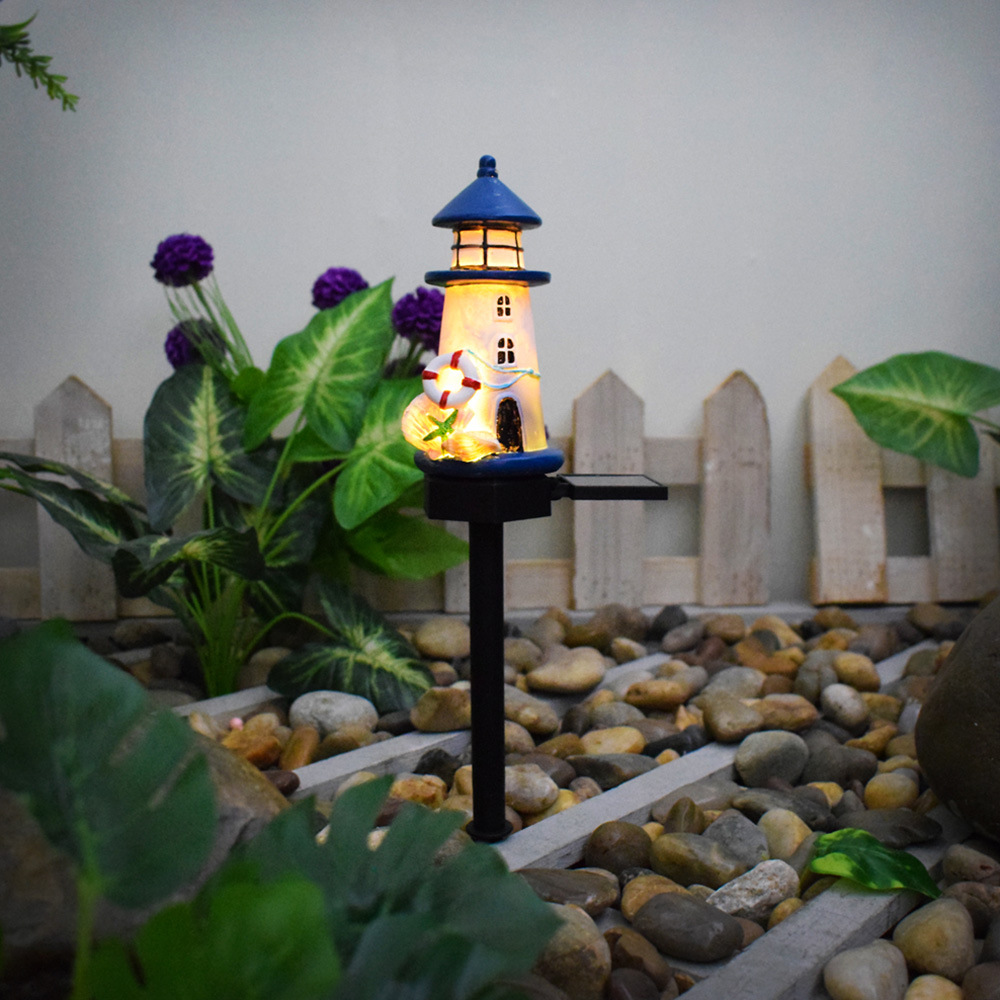 Garden & Courtyard Accent: Environmentally Friendly Solar Powered Resin Lamp #200-2400
