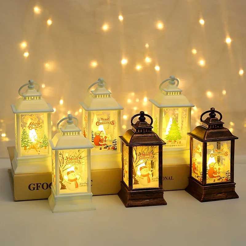 LED Night Lights Vintage Portable Oil Lamp Battery Powered Home Hanging Lanterns Child New Year Gift Christmas Party Decoration W251107