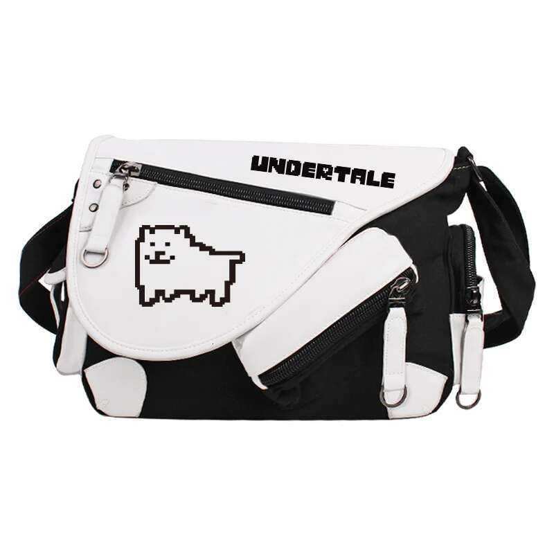 Undertale Cartoon Canvas Shoulder Handbag Travel Bag Student Gifts Students Croosbady Zipper School Bags