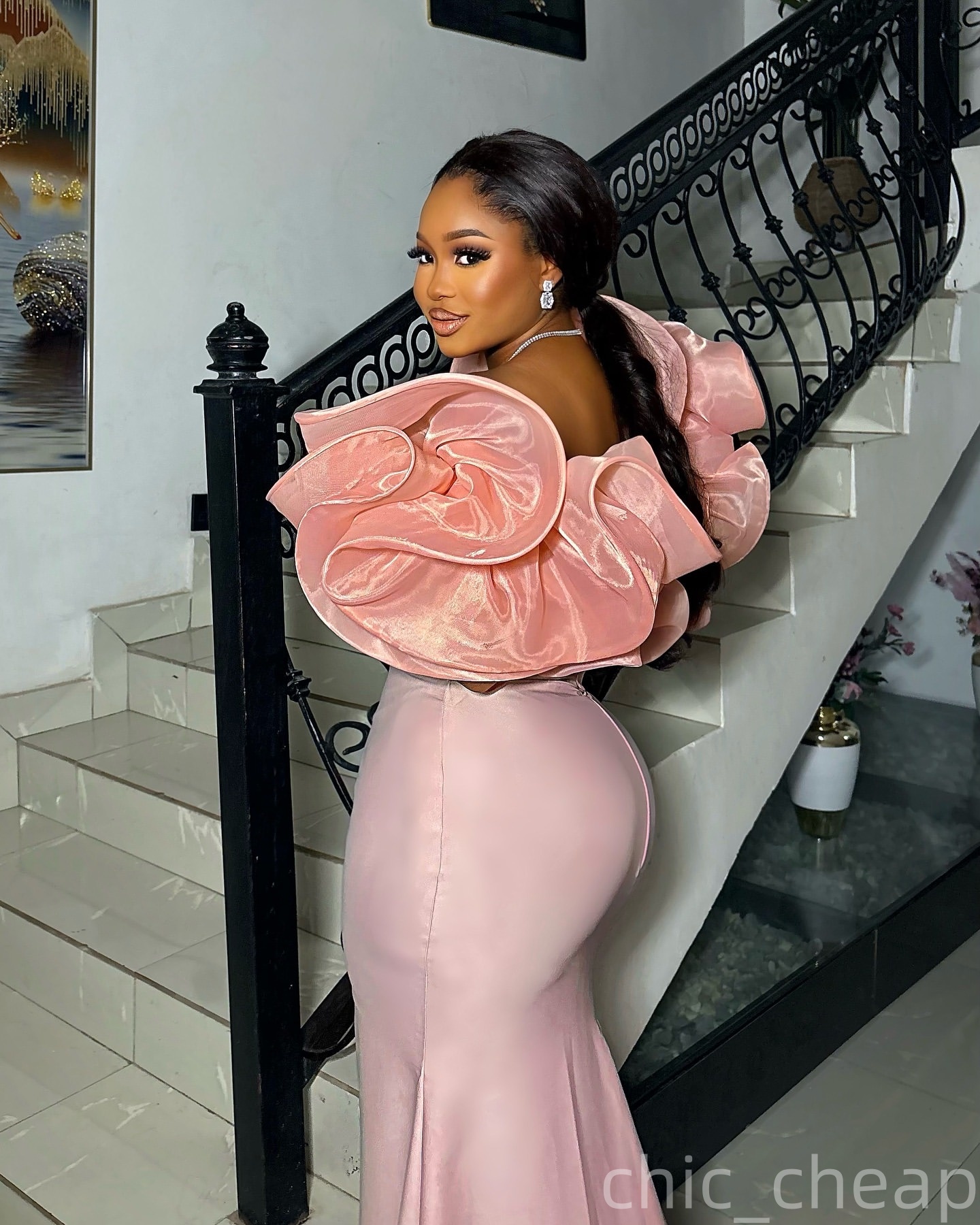 Aso Ebi Pink Mermaid Prom Dresses 2026 Beaded Spaghetti Satin Evening Formal Party Second Birthday Engagement Gowns Plus Size Dress For Special Occasi