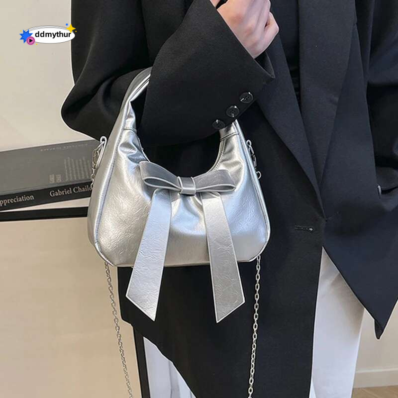 Elegant Bow Design for Women Mini Leather Shoulder Bag Brand Small Crossbody Bags New Solid Ladies Purse Women's Handbag ddmythur