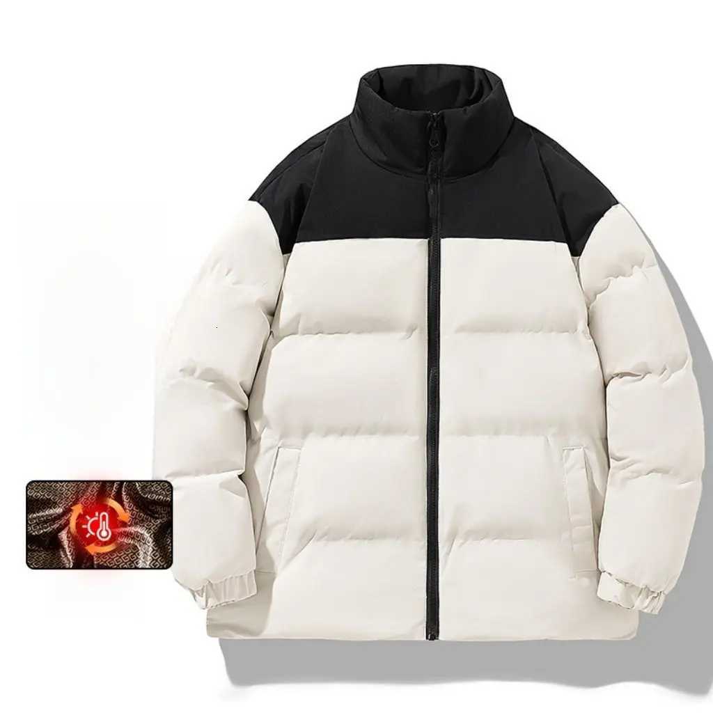 Mens Black Gold Bread Padded Jacket Stand Collar Cotton-Filled Clothing for Couples Womens Equivalent Direct PurchaseT251107