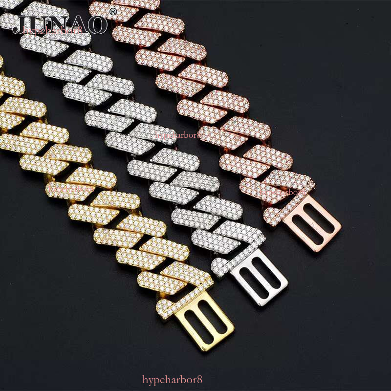 Leo 20mm wide gold, sier, rose gold plated brass chain, hip-hop Cuban chain bracelet necklace, men's and women's accessories