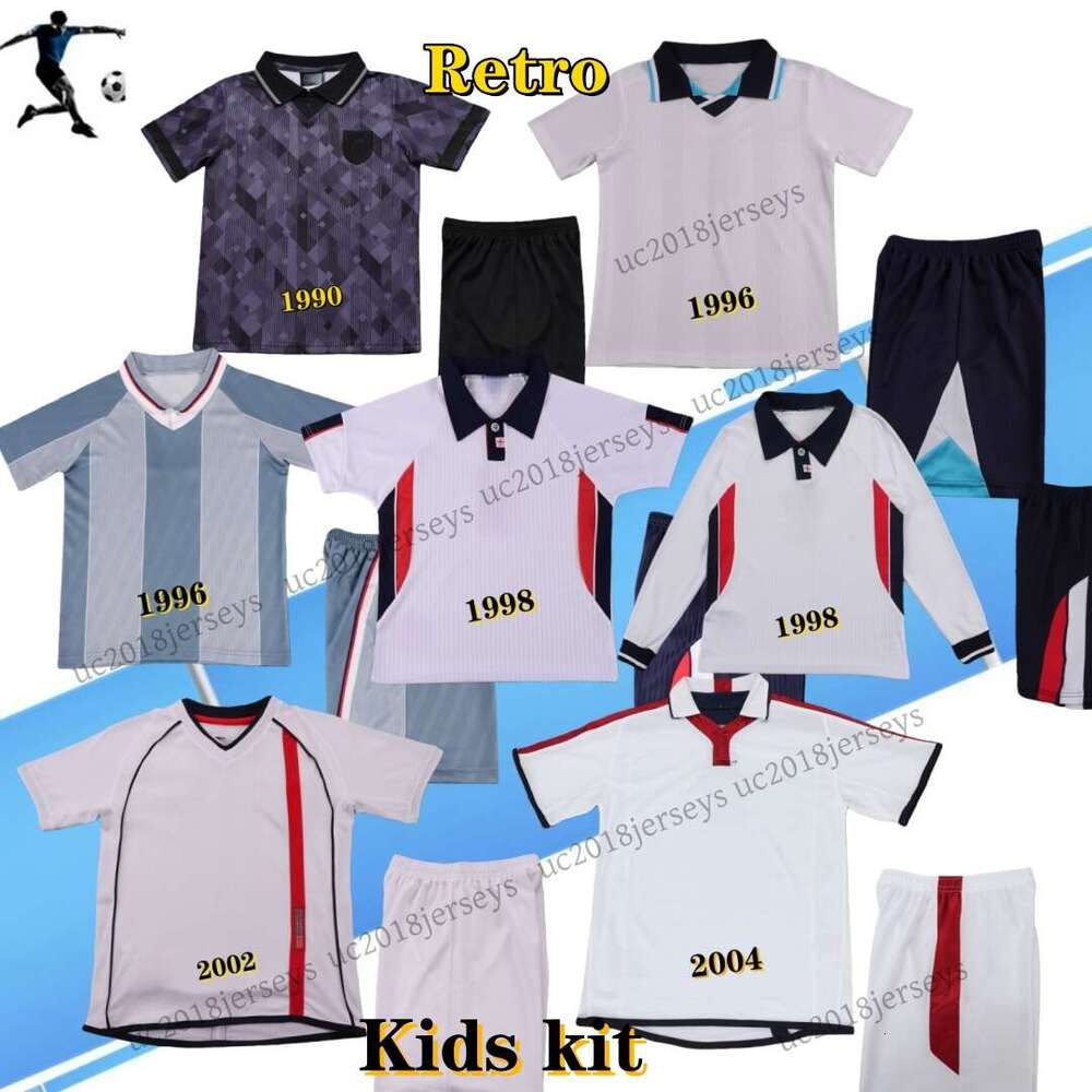 Kids kit Englands 1986 1992 BECKHAM Retro Soccer Jerseys home away 3rd 96 98 99 02 04 Classic shirts Children 10 12 13 Vintage boys Football Shirt Kit