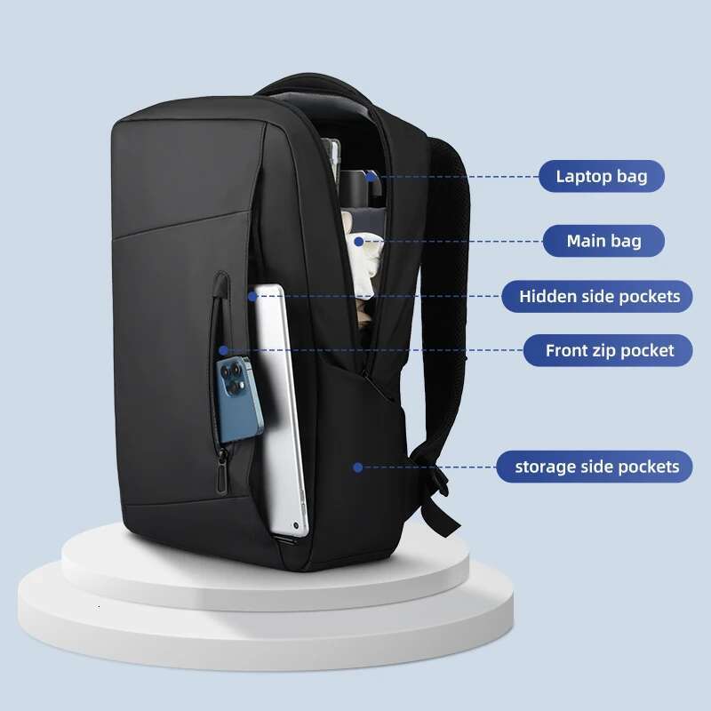Markryden Men Waterproof 15.6" Laptop Backpack Male Business Fashion Travel Moto&Biker Light Scalable Shoulder