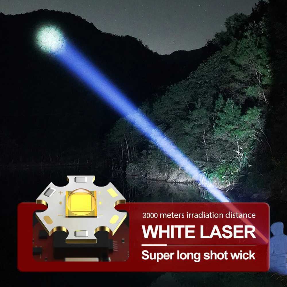 High Power Strong Light Long Range LEP Flashlight USB Charging 26650 Lithium Battery Outdoor Telescopic Zoom Super Bright TorchW251106