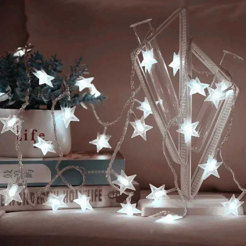 LED String Lights Outdoor Star Chain Lights Garland Lights Bulb Fairy Lights Party Home Wedding Garden Christmas Decor W251107
