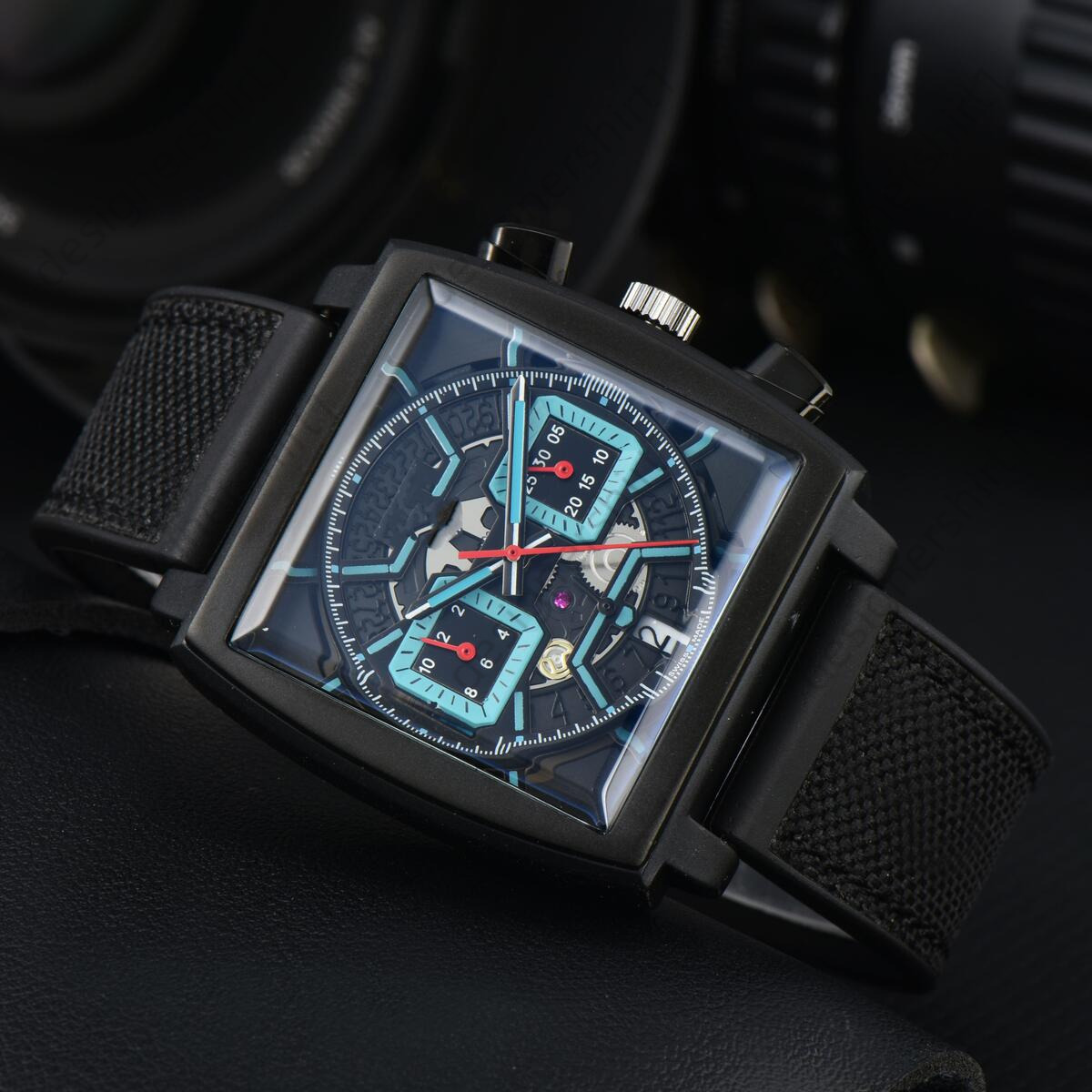 High Quality Tagg Monacoly Watch Designer Mens Watches Sport Style Chronograph Watches Luxury Wristwatches Square Hands Mens Watches With Box ea2