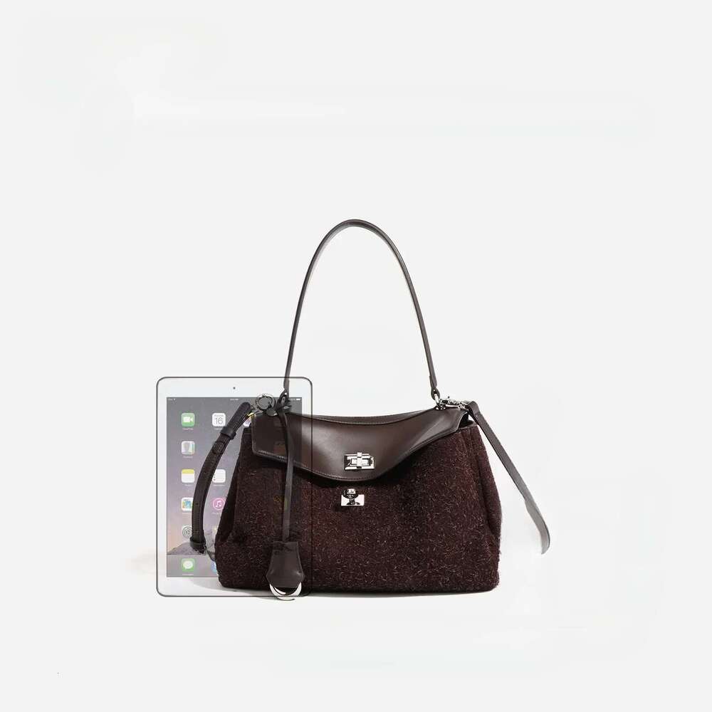Vintage Snowflake Veet Suede Leather Tote Green Coffee Color Women Handbag Extremely Romantic Imagery In Winter Shoulder Bag