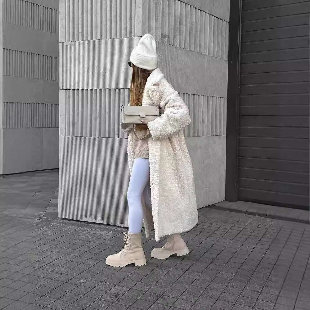 Autumn Winter New Cross-Border Women's Fashion Elegant Commuter Coat Long Sleeve Turn-Down Collar Furry Jacket for Women