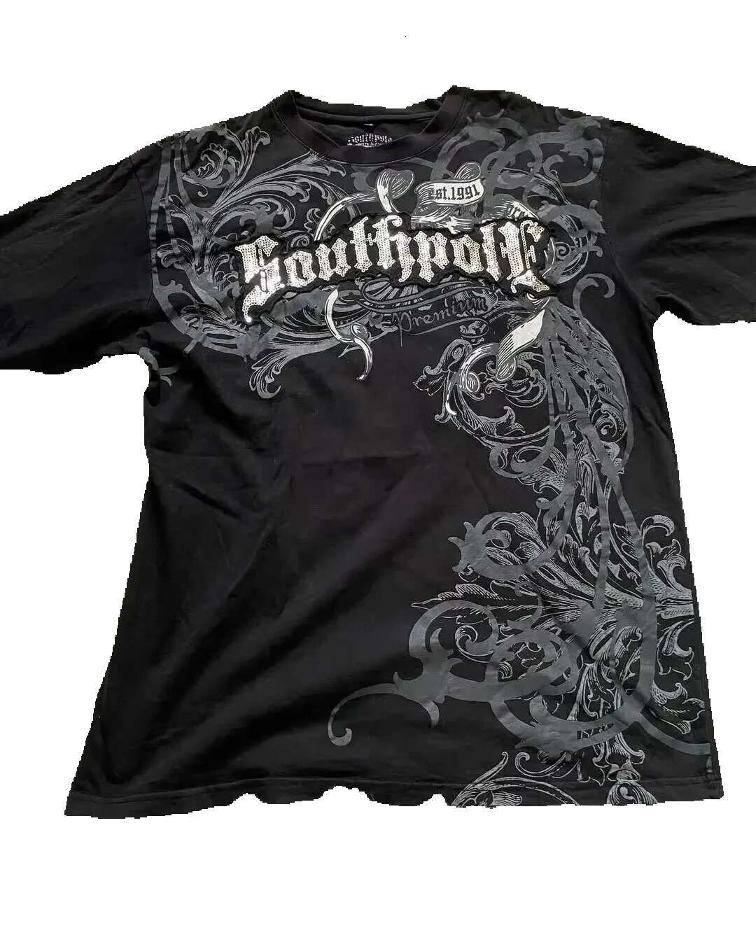 2025S High Street shirt Y2K oversized printed Haruku Gothic round neck cotton cover new men's T-shirt