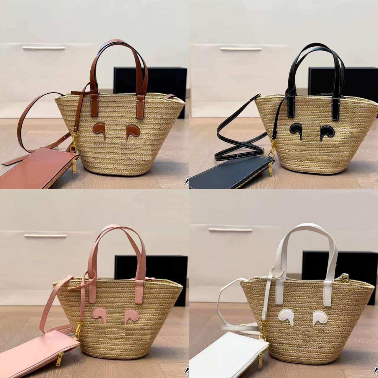Designer Tote Bag Luxury Straw Shoulder Bag Woman Beach Bags Fashion Handbags Crossbody Bags Mini Font Totes In New Summer Seaside Ladies1314chen
