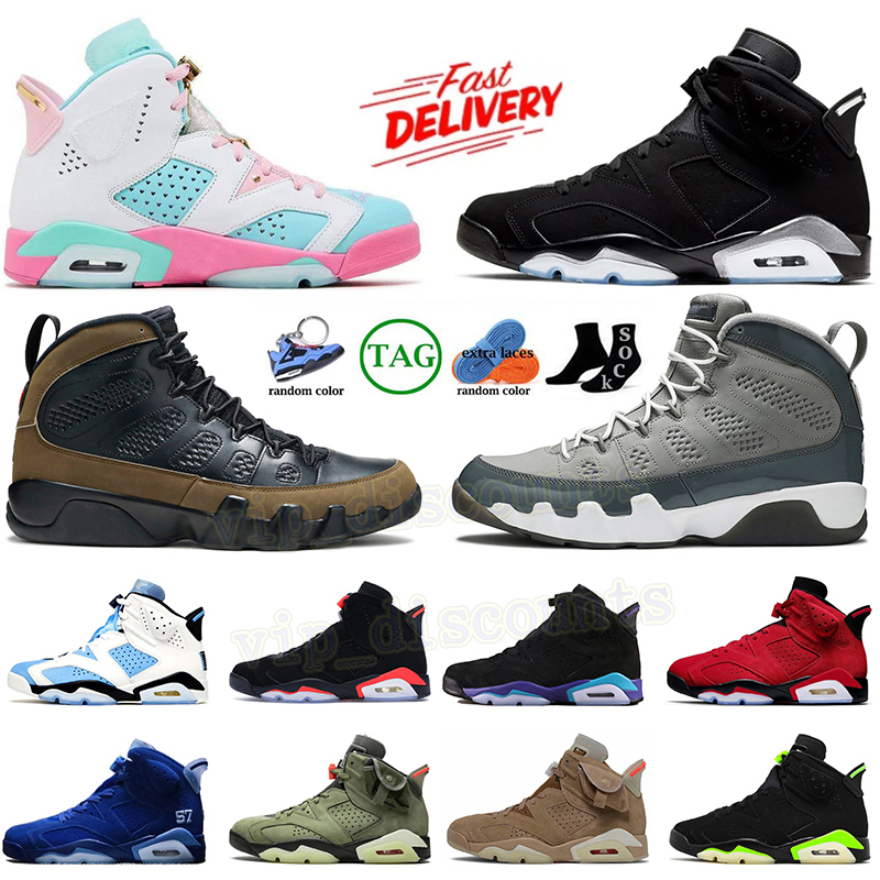 High Quality Mens 6s Basketball Shoes Olive 9s Doernbecher 6 OG Sneakers Black Infrared Fire Red Cool Grey 9 UNC Metallic Silver Toro Aqua Womens Cactus Trainers