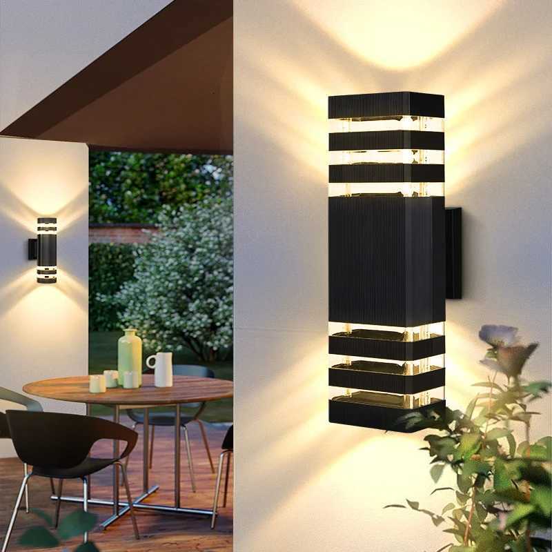 Modern Outdoor Decor Wall Light E27 Bulbs Waterproof Square Wall Lamp LED Home External Street Decoration Lighting Facade Lamps W251107