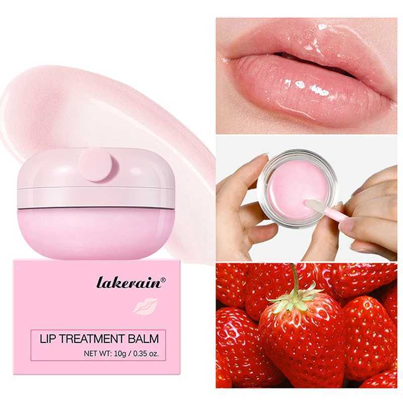 Small pink pot lip care lipstick moisturizing fine gloss strawberry fruit portable moisturizing lipstick suitable for female lip care W250407