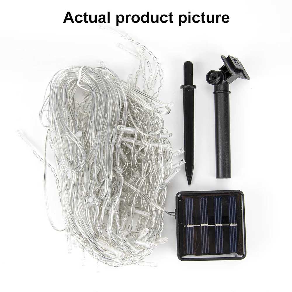 Solar Icicle String Lights 8 Modes Outdoor Solar Eaves Lights for Garden Patio Balcony Wedding Party Christmas Halloween Decor W251107