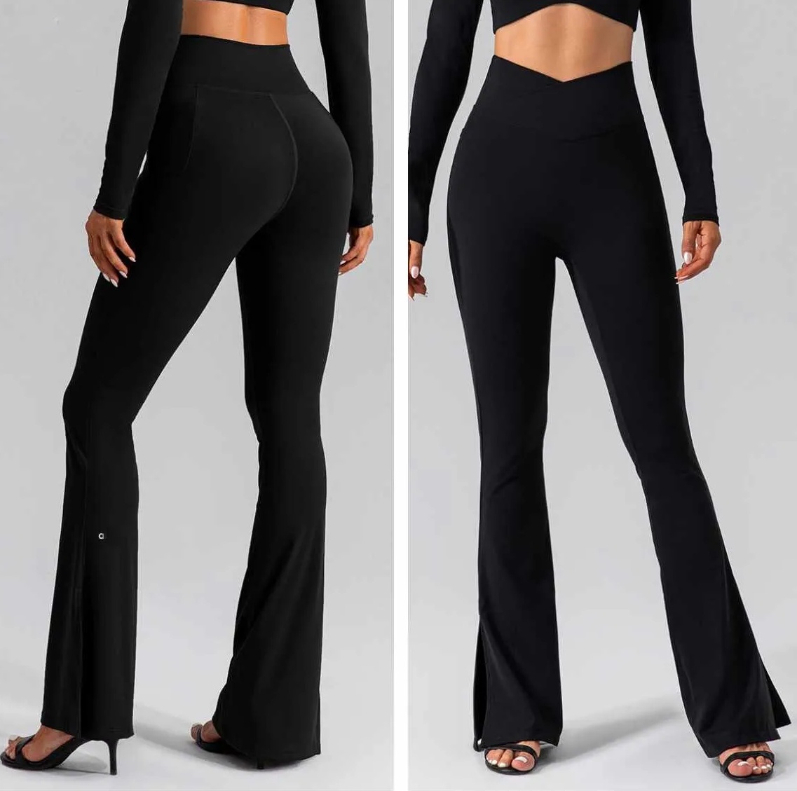 A158 Womens Flared Lady Sports Yoga Pants Exercise Fiess Wear Girls Running Leggings Gym Slim Fit Body Pant