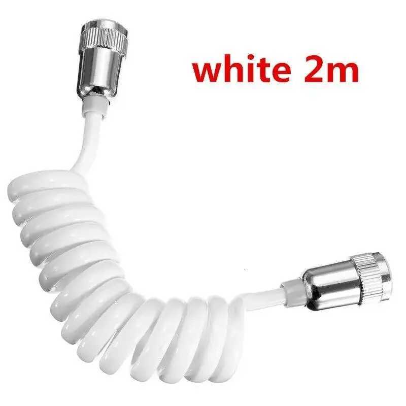15/2m ABS Telephone Line Style Spring ible Shower Hose Water Plumbing Toilet Bidet Sprayer Gun Connect Pipe Y251107