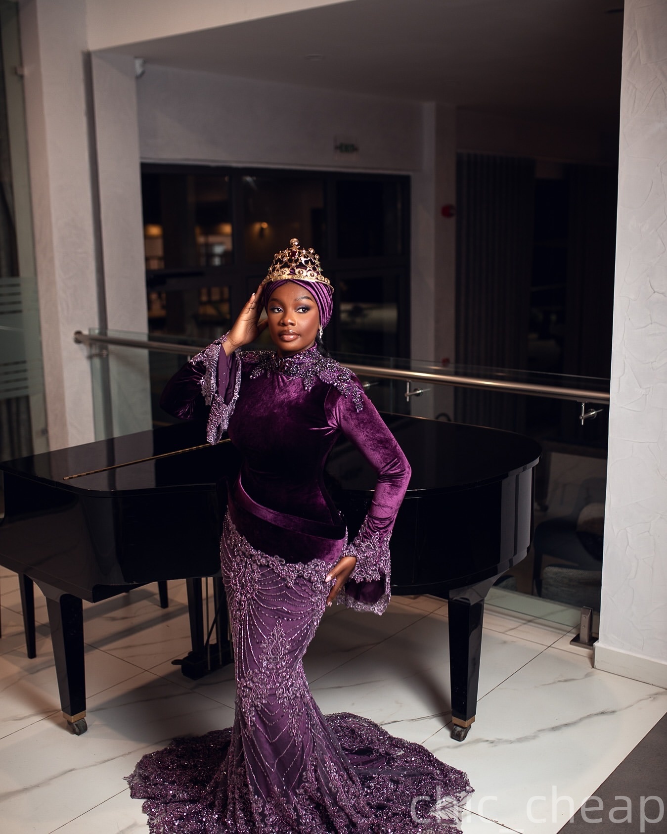 Aso Ebi Purple Mermaid Prom Dresses 2026 Crystals Lace Velvet Evening Formal Party Second Birthday Engagement Gowns Plus Size Dress For Special Occasi