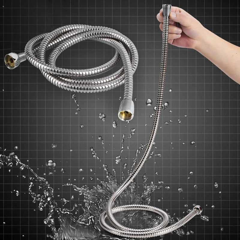 Stainless Steel ible Shower Hose Tube 1M/15M/ 2M Shower Water Hose Extension Bathro Water Shower Pipe Tool Y251107