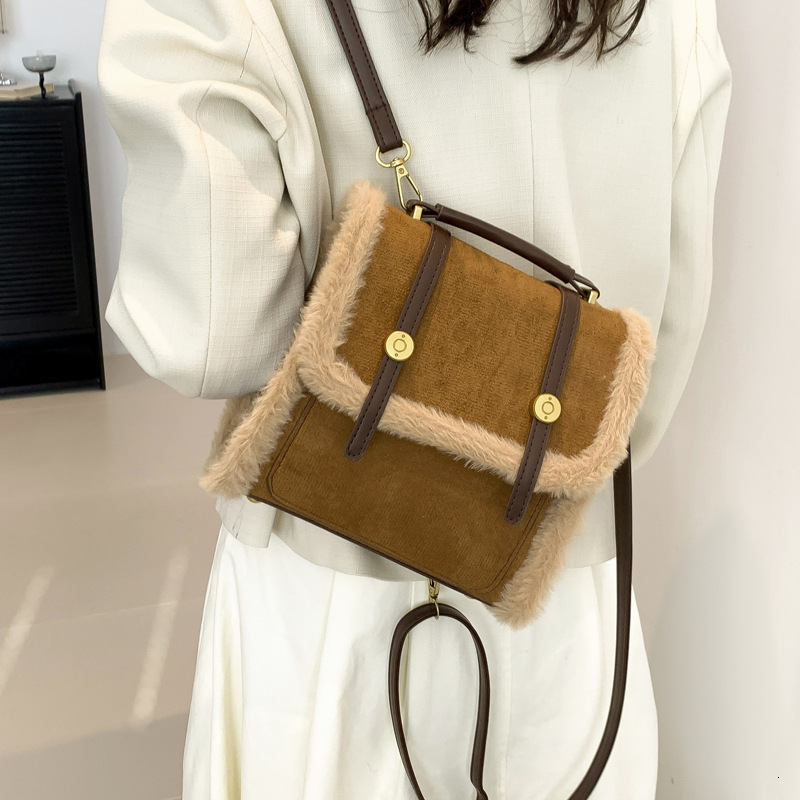 2025S Designer Women S Bag Hairy Bag Women Autumn And Winter New Item For Girls Single Shoulder Women S Bag Commuting Plush Crossbody Backpack