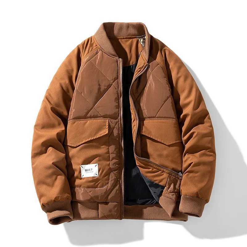 Puffer Jacket Thick Warm Winter Jacket Men Autumn Coats Fashion Casual Cargo Bomber Jackets Baseball High Street Outwear TopT251107
