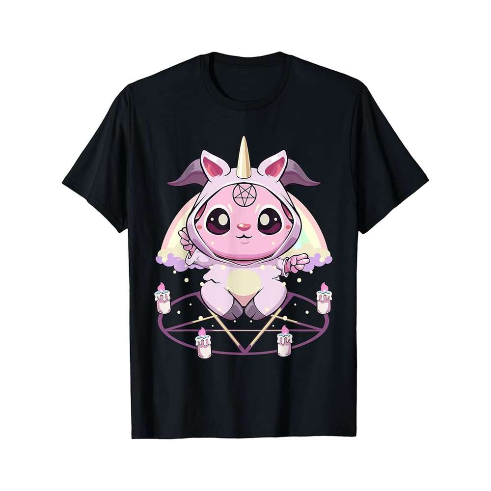 Designer T shirt Pastel Goth Kawaii Anime Girl Cuddling Cute Reaper for Teens - 220g Tshits