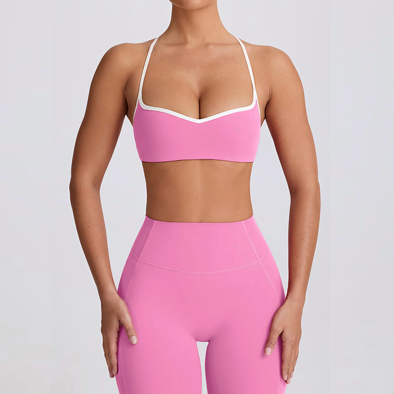 New Set With High Waist Hip Lifting Yoga Suit Women Slimming And Tight Fitting Suspender Beautiful Back Sports Bra For Women Shoulder Bags