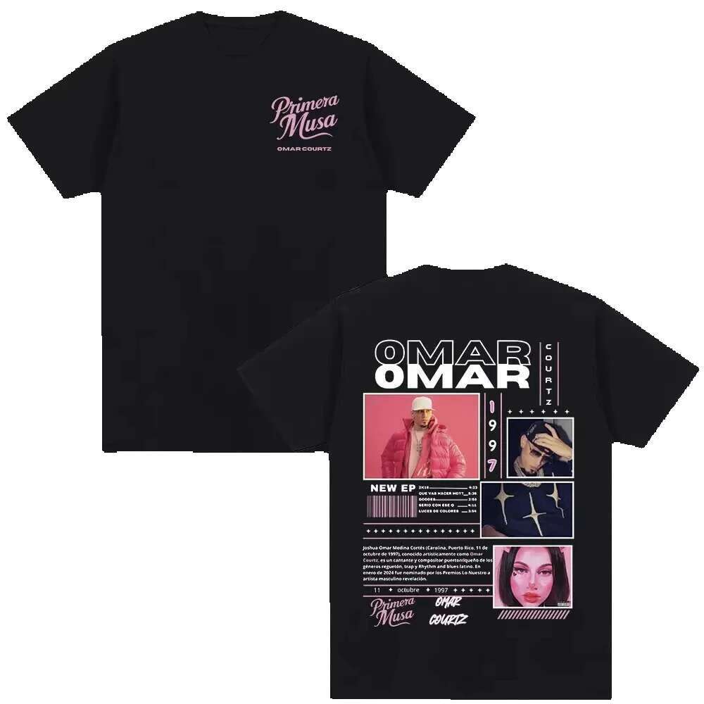 Omar Courtz Primera Musa Album Tour Merch Men's and Women's Clothing Hip Hop Fashion Casual Short Sleeve T-shirt