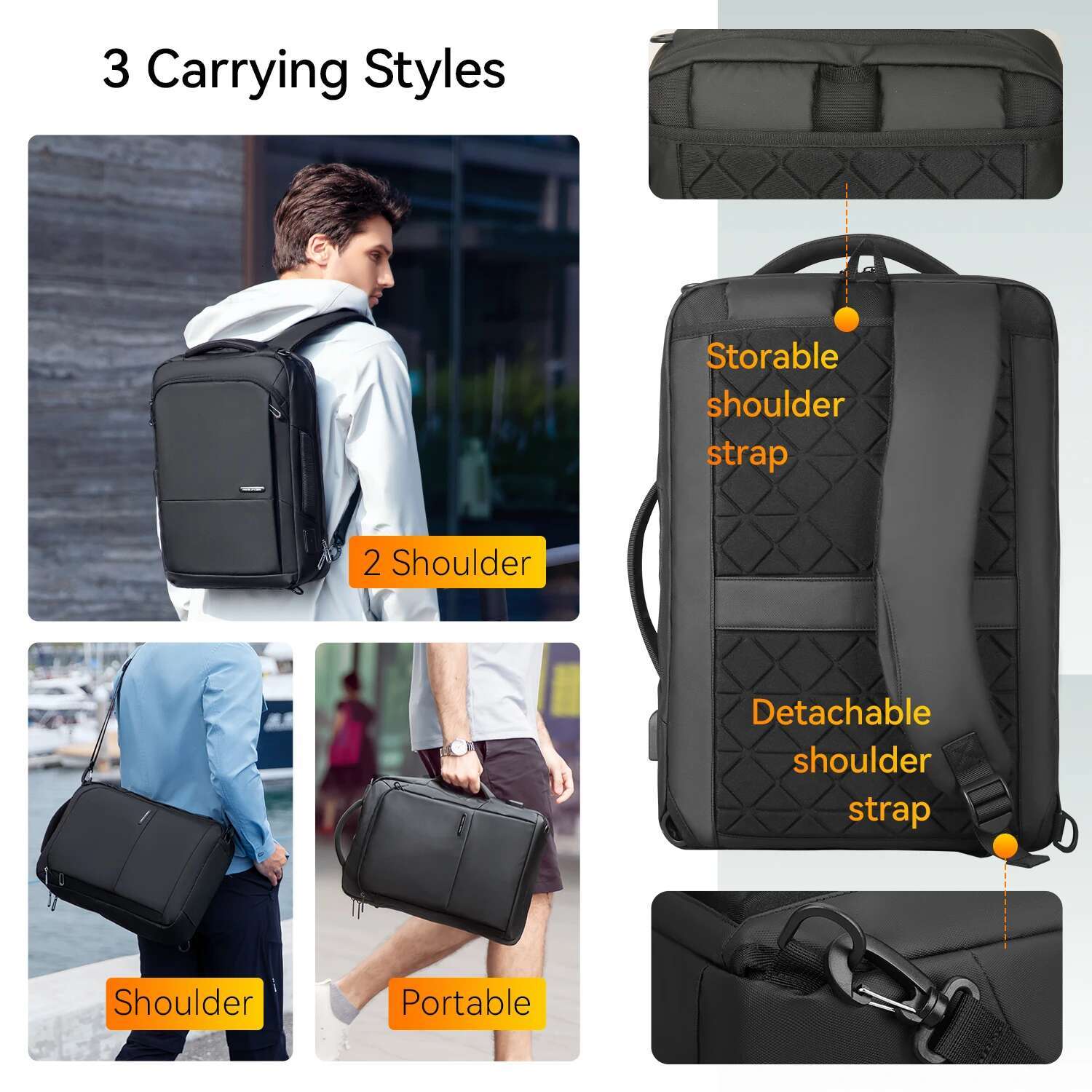 Mark Ryden 15.6 Inch Laptop Backpack Travel With USB Charging Port School Backpacks Waterproof Bag For Men
