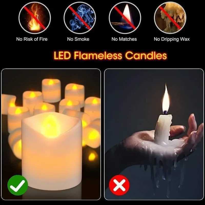 24/1Pcs LED Electronic Candles Light Battery Operated Flameless Flickering Tea Lights Table Candle Lamp Wedding Party Decor Lamp W251107