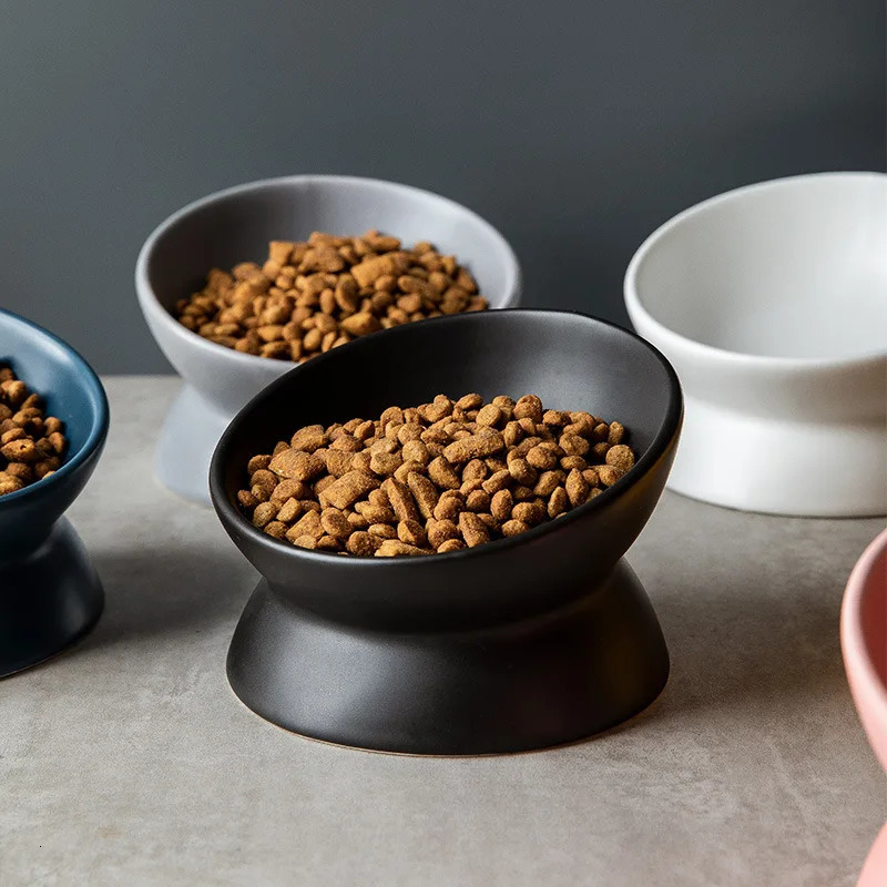 Elevator Cat Bowl Puppy 15 ° Tilted Feeding Plate Ceramic Bracket Feeder Suitable for 6 Colors of Cats and Puppies 250403