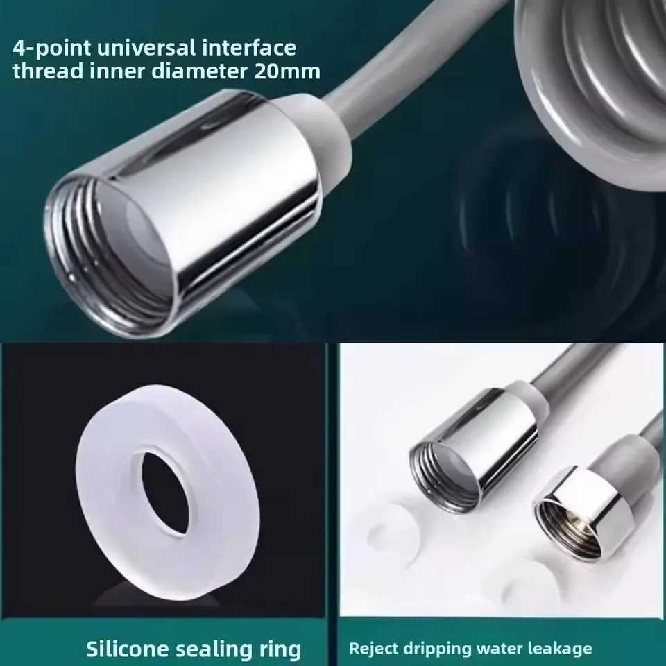 15/2/3/5M Large Flow Spring ible Retractable Hose For Shower Toilet Bidet Water Pipe Plumbing Bath Spiral Shower Hose Y251107